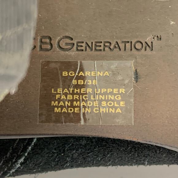 BCBGeneration Size 8 Merryl Black Genuine Suede Tall Wedge Chain Link Boots - Picture 10 of 11